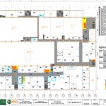 Planta 1ra existent - estudi de recorreguts i nuclis