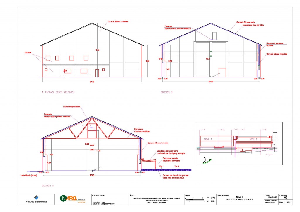 PTD Instal.Tramer - Planos 0501-Nave 1_Secciones transv